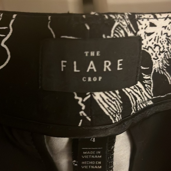 White House Black Market Flare crop pant black/white 4 - Picture 5 of 8